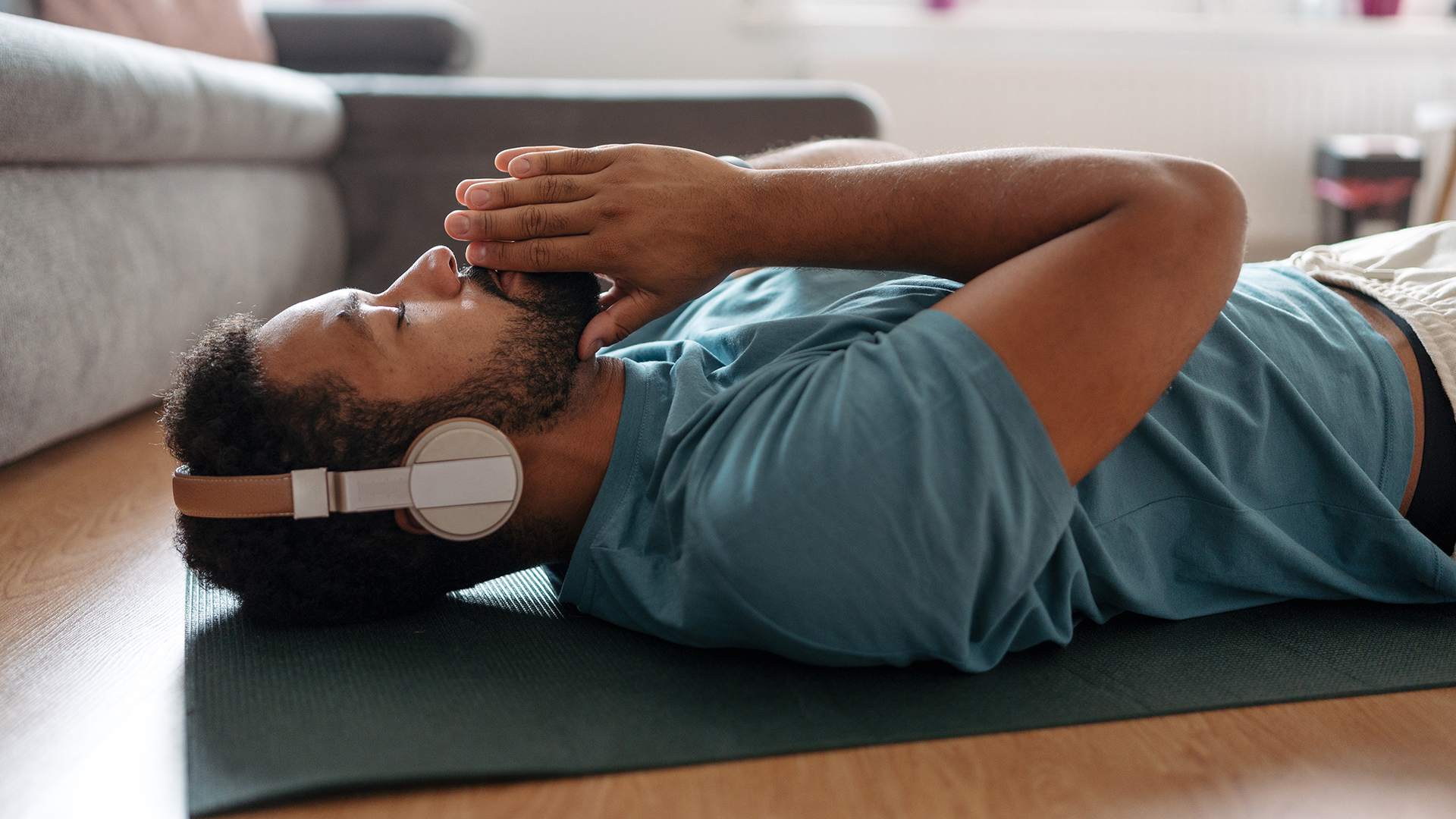 man listening to music